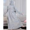 imageFlygo Womens Cute Fleece Robe Zipper Bathrobe Winter Warm Housecoat Nightgown SleepwearStar Blue