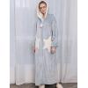 imageFlygo Womens Cute Fleece Robe Zipper Bathrobe Winter Warm Housecoat Nightgown SleepwearStar Blue