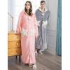 imageFlygo Womens Cute Fleece Robe Zipper Bathrobe Winter Warm Housecoat Nightgown SleepwearStar Pink