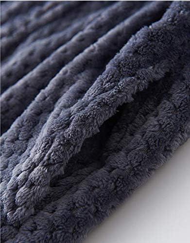 imageFlygo Adults Zip Up Warm Plush Flannel Fleece Robe Housecoat Sleepwear Dressing Gown Bathrobe for Men WomenSky Blue 02