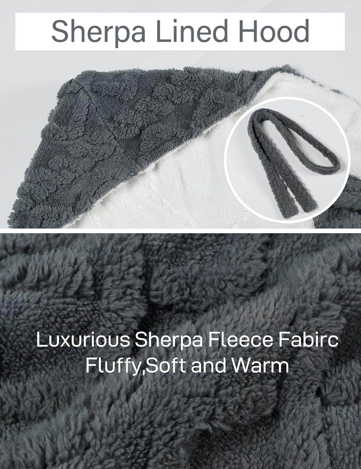 imageFlygo Plush Fleece Robe for Women Soft Warm Full Length Long Hooded Bathrobe with Hood Luxury Warm HousecoatsPinkM