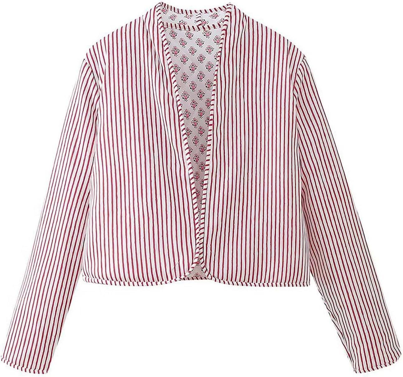 imageFlygo Women Cropped Puffer Jacket Cardigan Floral Printed Quilted Coats Lightweight Open Front Crop Padded Down Jackets03 Pink