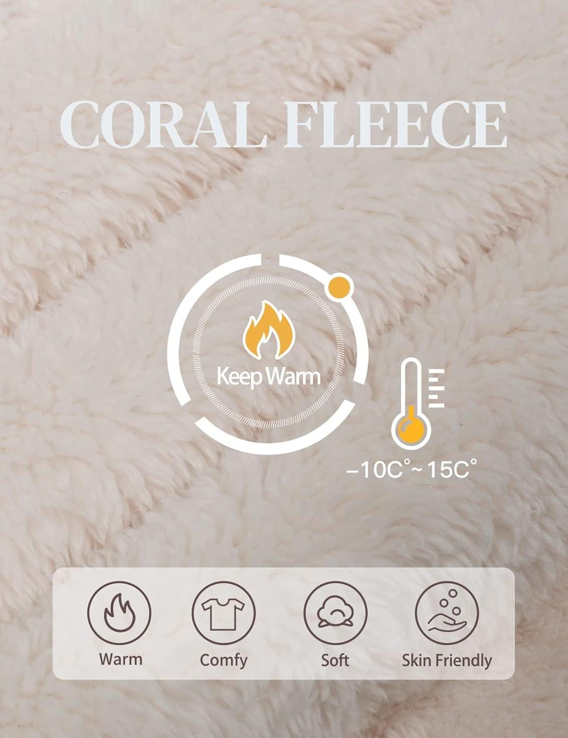 imageFlygo Women Fuzzy Warm Fleece Pajamas Sets Winter Flannel Sleepwear Fluffy Pajama Pullover Top Lounge Pants Set02 Beigekangaroo Pocket