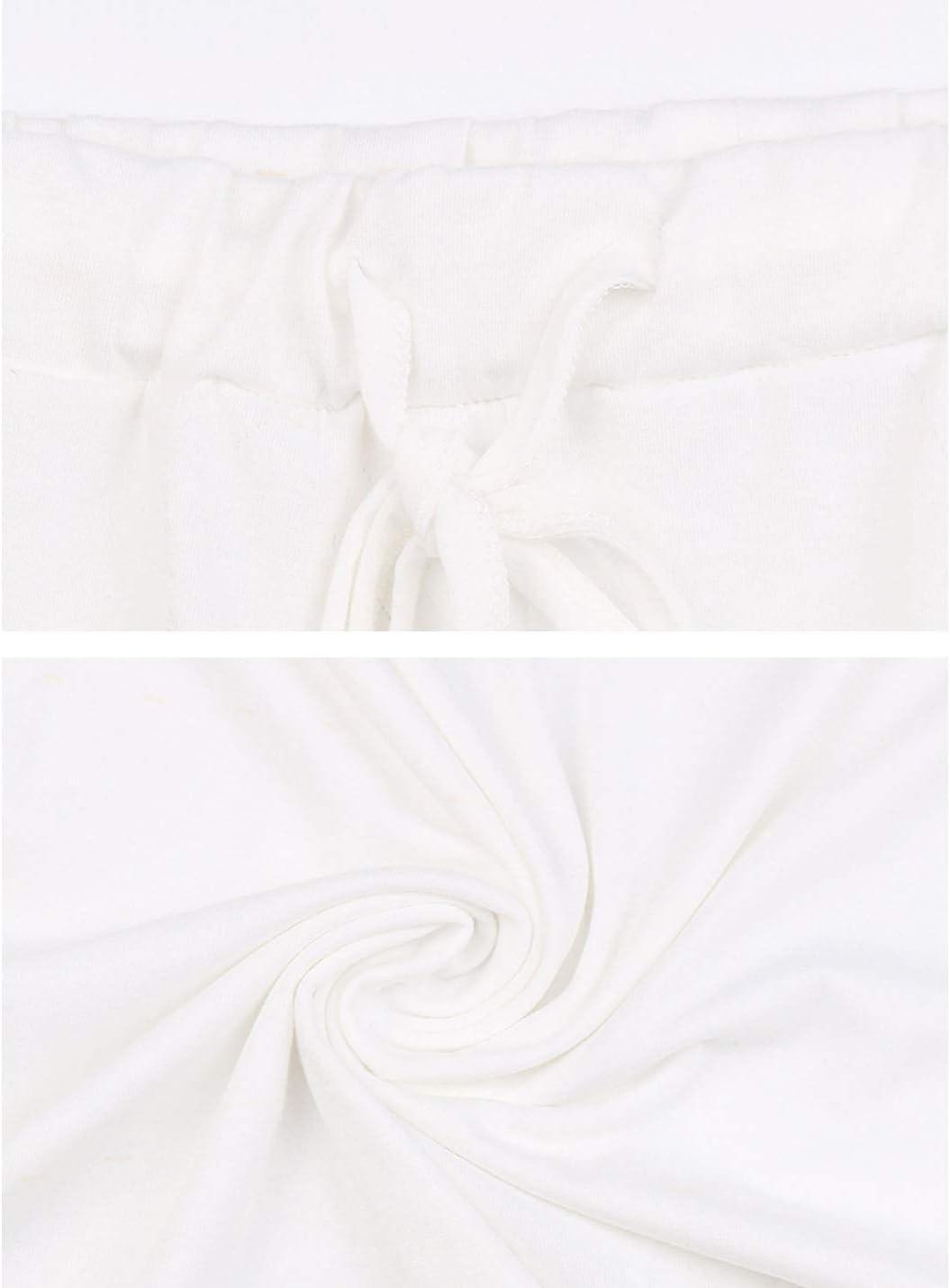 imageFlygo Womens Shorts Pajama Set Short Sleeve 2 Pieces Pajamas Sleepwear Nightwear PjsWhite