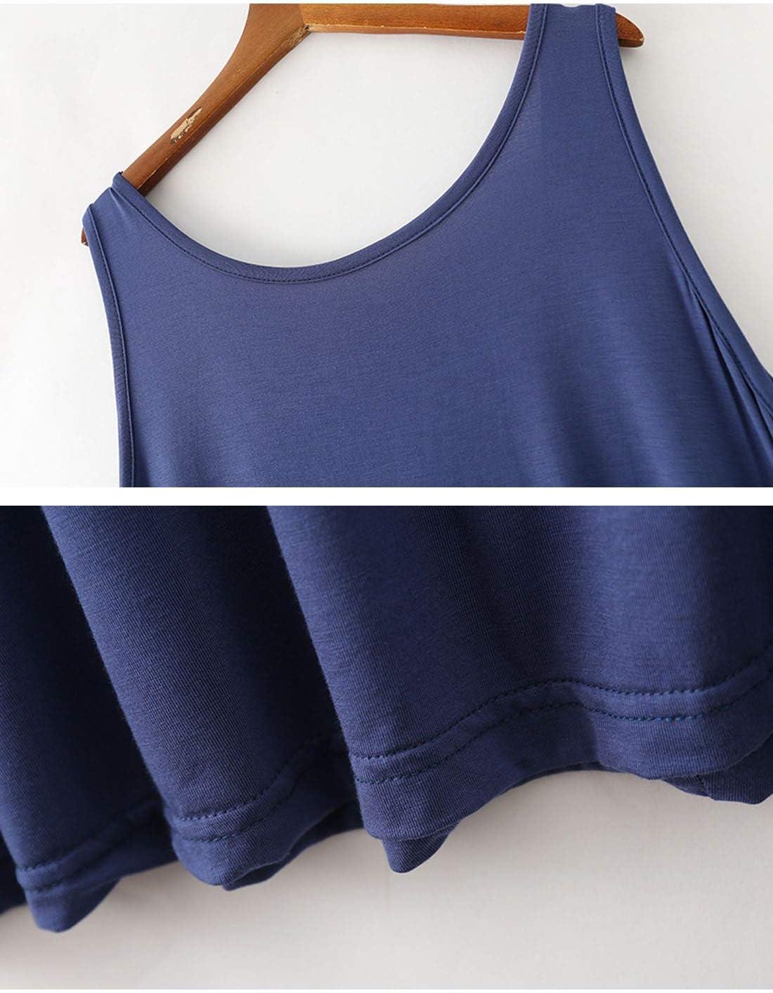 imageFlygo Womens Sleeveless Long Nightgown Summer Full Slips Sleep Dress Soft Sleepshirts Chemise Sleepwear Lounge DressesBlack