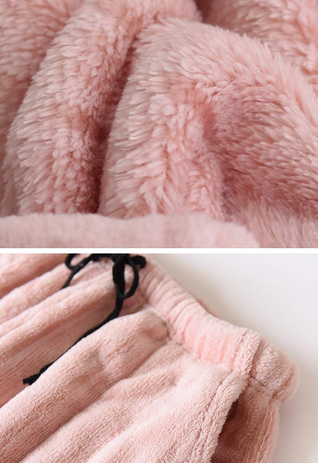 imageFlygo Womens Winter Warm Flannel Fleece Lounge Sleepwear Pajama Pants with DrawstringNavy