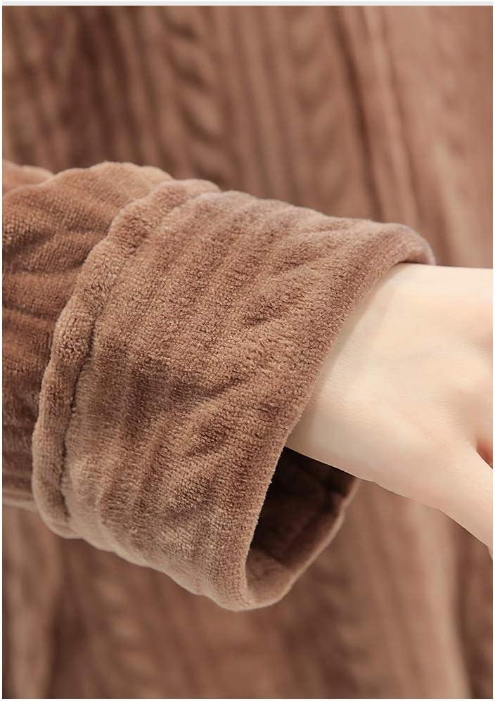 imageFlygo Womens Zip Up Hooded Bathrobe Long Plush Flannel Fleece Robe Housecoat Sleepwear Dressing GownGrey