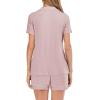 imageFlygo 2 Piece Short Nightwear Classic Short Sleeve Maternity ampamp Nursing Confinement Pajamas Pajama Set WomenPink