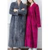 imageFlygo Adults Zip Up Warm Plush Flannel Fleece Robe Housecoat Sleepwear Dressing Gown Bathrobe for Men WomenRose Red 02