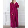 imageFlygo Adults Zip Up Warm Plush Flannel Fleece Robe Housecoat Sleepwear Dressing Gown Bathrobe for Men WomenRose Red 02