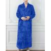 imageFlygo Adults Zip Up Warm Plush Flannel Fleece Robe Housecoat Sleepwear Dressing Gown Bathrobe for Men WomenSky Blue 01