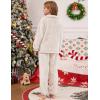 imageFlygo Girls Fuzzy Pants Sets Kid 2 Piece Winter Fleece Outfits Stand Collar Zip Up Sweatshirts Fluffy Sweatpants with PocketsBeige