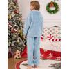 imageFlygo Girls Fuzzy Pants Sets Kid 2 Piece Winter Fleece Outfits Stand Collar Zip Up Sweatshirts Fluffy Sweatpants with PocketsBlue