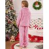 imageFlygo Girls Fuzzy Pants Sets Kid 2 Piece Winter Fleece Outfits Stand Collar Zip Up Sweatshirts Fluffy Sweatpants with PocketsPink