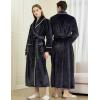 imageFlygo Long Robes for Women Plush Fleece Bathrobes Warm Winter Flannel Fluffy Bath Robe Sleepwear Housecoat Full LengthBlack