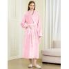 imageFlygo Long Robes for Women Plush Fleece Bathrobes Warm Winter Flannel Fluffy Bath Robe Sleepwear Housecoat Full LengthPink