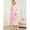 imageFlygo Long Robes for Women Plush Fleece Bathrobes Warm Winter Flannel Fluffy Bath Robe Sleepwear Housecoat Full LengthPink