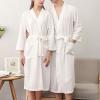 imageFlygo Mens Lightweight Waffle Weave Bathrobes SleepwearWhite