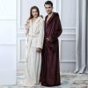 imageFlygo Mens Plush Fleece Robe with Shawl Collar Soft Warm Lightweight Hooded Spa Bath RobeWine Red