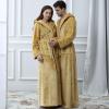 imageFlygo Mens Plush Fleece Robe with Shawl Collar Soft Warm Lightweight Hooded Spa Bath RobeYellow