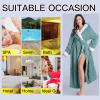 imageFlygo Plush Fleece Robe for Women Soft Warm Full Length Long Hooded Bathrobe with Hood Luxury Warm Housecoats02 Green