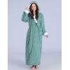 imageFlygo Plush Fleece Robe for Women Soft Warm Full Length Long Hooded Bathrobe with Hood Luxury Warm Housecoats02 Green