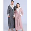 imageFlygo Plush Fleece Robe for Women Soft Warm Full Length Long Hooded Bathrobe with Hood Luxury Warm Housecoats02 Grey
