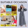 imageFlygo Plush Fleece Robe for Women Soft Warm Full Length Long Hooded Bathrobe with Hood Luxury Warm Housecoats02 Grey