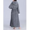 imageFlygo Plush Fleece Robe for Women Soft Warm Full Length Long Hooded Bathrobe with Hood Luxury Warm Housecoats02 Grey