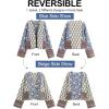 imageFlygo Women Cropped Puffer Jacket Cardigan Floral Printed Quilted Coats Lightweight Open Front Crop Padded Down Jackets01 Blue