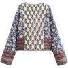 imageFlygo Women Cropped Puffer Jacket Cardigan Floral Printed Quilted Coats Lightweight Open Front Crop Padded Down Jackets01 Blue