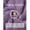 imageFlygo Women Fuzzy Warm Fleece Pajamas Sets Winter Flannel Sleepwear Fluffy Pajama Pullover Top Lounge Pants SetPurple