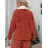 imageFlygo Women Fuzzy Warm Fleece Pajamas Sets Winter Flannel Sleepwear Fluffy Pajama Pullover Top Lounge Pants SetRed