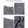 imageFlygo Women Pajamas Set Soft Button Down Sleepwear Short Sleeve Pjs Set Loungewear with PocketsBlackS