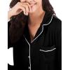 imageFlygo Women Pajamas Set Soft Button Down Sleepwear Short Sleeve Pjs Set Loungewear with PocketsBlackS