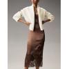imageFlygo Womens Cropped Cardigan Sweater Oversized Shawl Lapel 2025 Fall Fashion Open Front Sweater Jacket Knit OutwearBeige
