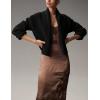 imageFlygo Womens Cropped Cardigan Sweater Oversized Shawl Lapel 2025 Fall Fashion Open Front Sweater Jacket Knit OutwearBlack