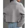 imageFlygo Womens Cropped Cardigan Sweater Oversized Shawl Lapel 2025 Fall Fashion Open Front Sweater Jacket Knit OutwearGrey