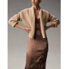 imageFlygo Womens Cropped Cardigan Sweater Oversized Shawl Lapel 2025 Fall Fashion Open Front Sweater Jacket Knit OutwearKhaki