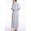imageFlygo Womens Fleece Flannel Sleepwear Long Plush Bath RobeGrey