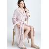 imageFlygo Womens Fleece Flannel Sleepwear Long Plush Bath RobePink