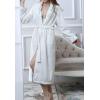 imageFlygo Womens Fleece Flannel Sleepwear Long Plush Bath RobeWhite Style 02