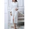 imageFlygo Womens Fleece Flannel Sleepwear Long Plush Bath RobeWhite Style 02