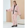 imageFlygo Womens Fluffy Pajama Sets Plush Fleece Tops Pants Loose Fuzzy Sleepwear LoungewearPink