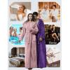 imageFlygo Womens Fuzzy Plush Long Hooded Robe Full Length Flannel Fleece Bathrobe Warm HousecoatDusty Pink