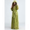 imageFlygo Womens Fuzzy Plush Long Hooded Robe Full Length Flannel Fleece Bathrobe Warm HousecoatGreen