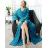 imageFlygo Womens Fuzzy Plush Long Hooded Robe Full Length Flannel Fleece Bathrobe Warm HousecoatTurquoise