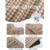imageFlygo Womens Gingham Pajama Set 2 Piece Cotton Plaid Raglan Sleeve Button Top Straight Leg Pants Pjs Y2K Lounge Set SleepwearBrown