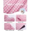 imageFlygo Womens Gingham Pajama Set 2 Piece Cotton Plaid Raglan Sleeve Button Top Straight Leg Pants Pjs Y2K Lounge Set SleepwearPink