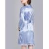 imageFlygo Womens Simulation Silk Stain Lace Bathrobes Kimono Robe Bridesmaid Robes Pajamas Sleepwear NightwearGray